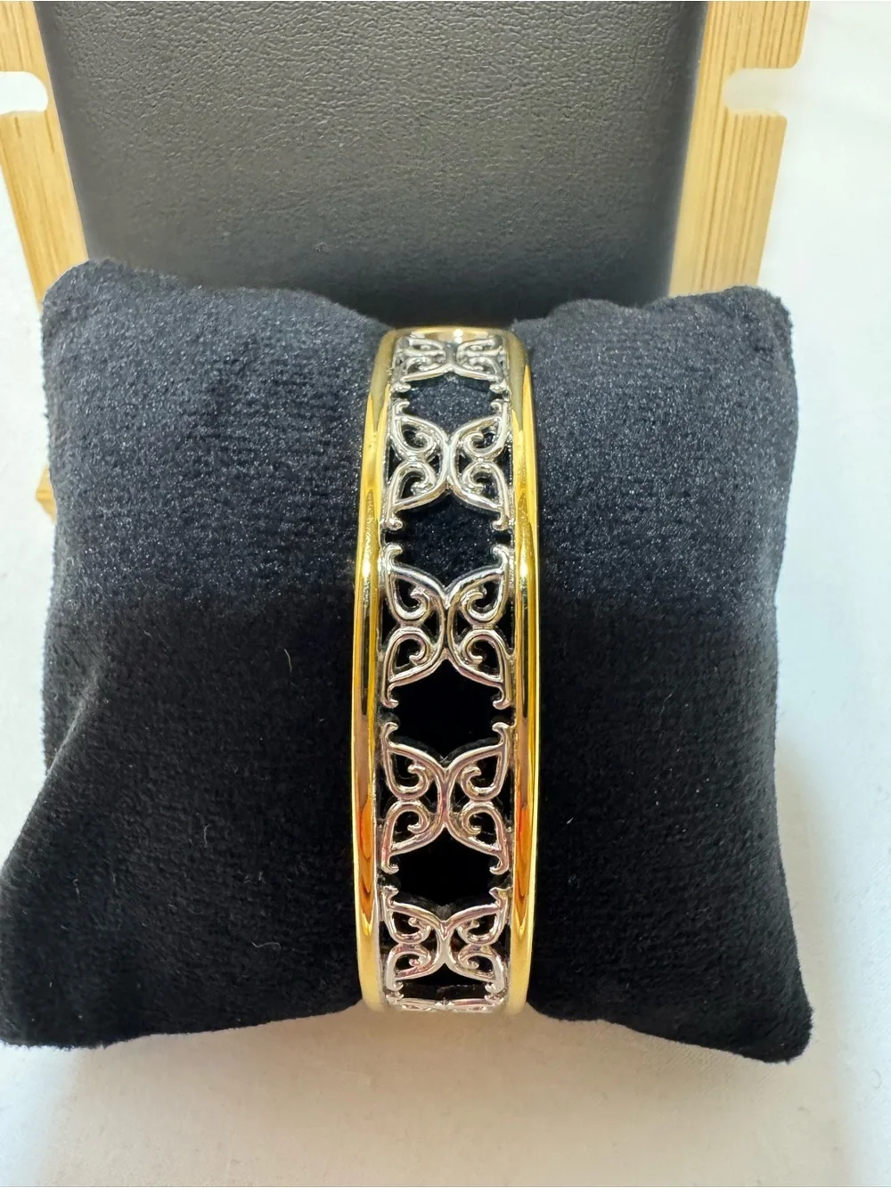 Avon Two-Tone Gold and Silver Filigree Bangle Watch